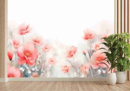 Coral Bloom Minimal Garden