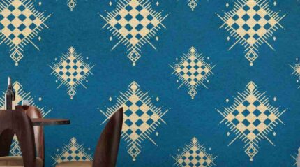 Blue Geometric Tribal Pattern
