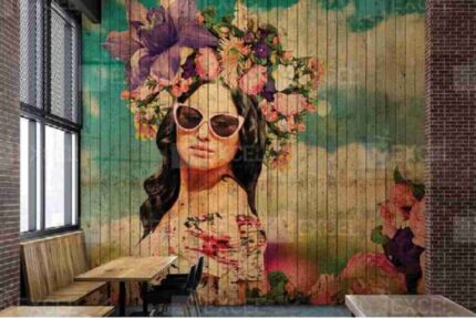 Floral Vintage Portrait Mural