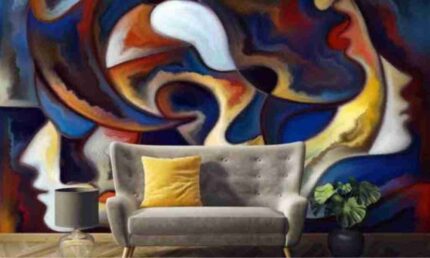 Abstract Face Fusion Wall Art