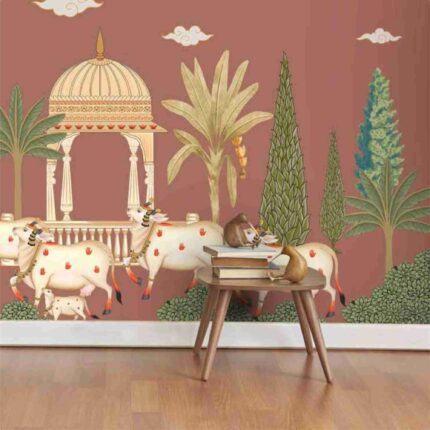 Royal Pastoral Cow Palace Wallpaper