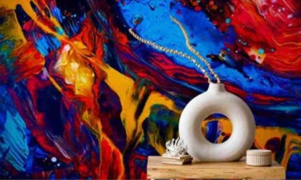 Bold Color Splash Abstract Art