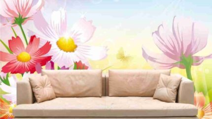 Colourful Floral Splash Wall
