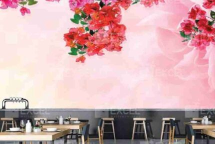 Minimal Blossom Café Wall