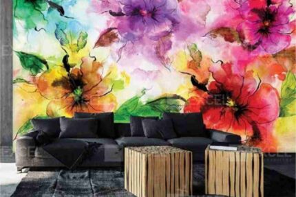 Watercolour Floral Splash Wall