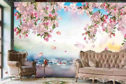 Scenic Blossom Landscape Wall