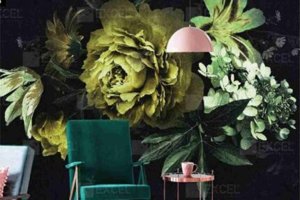 Emerald Floral Statement Wall