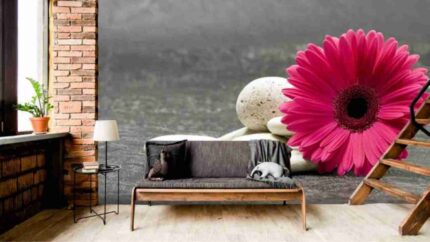 Modern Floral with Stone Texture