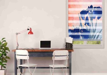 Indigo Floral Graphic Blind