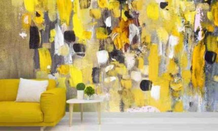 Yellow Abstract Artistic Mural