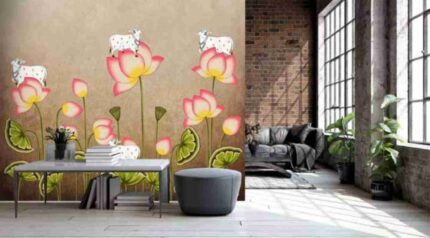 Lotus Bloom Pastel Nature Wall Mural