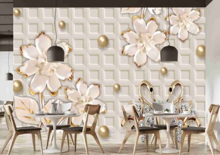Swan & Floral Dining Wall Panel