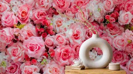 Blush Rose Garden Wall