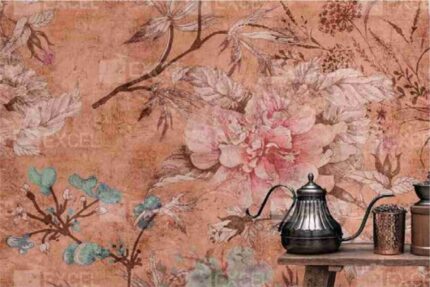 Rustic Peach Floral Vintage