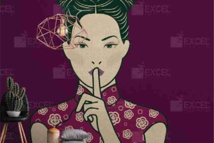 Plum Geisha Silence Mural