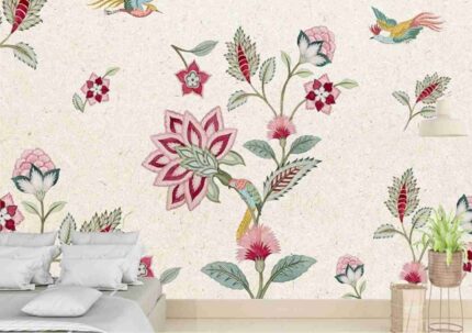 Pastel Botanical Bird Harmony