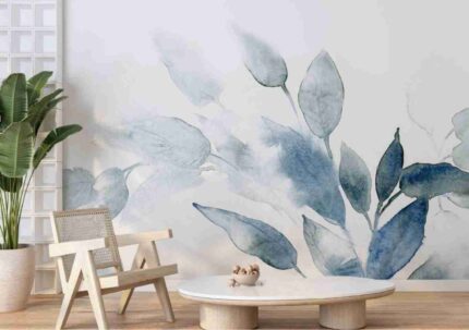 Minimal Blue Leaf Wash