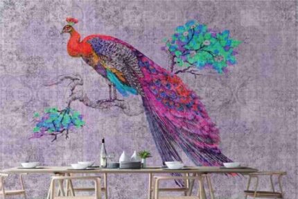 Royal Peacock Dining Wall Mural