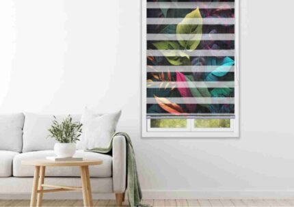 Tropical Neon Leaves Blind