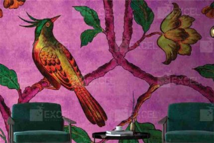 Vivid Bird Blossom Heritage Wall