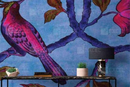Royal Indigo Bird Mural