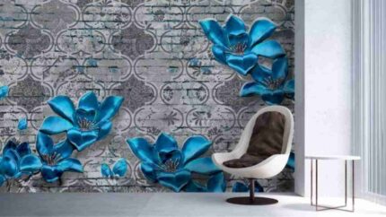 Royal Blue Floral Texture