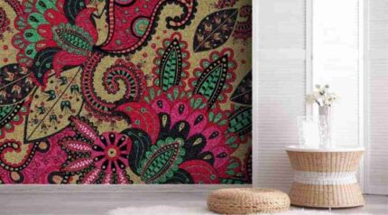Bold Floral Folk Art  Wall