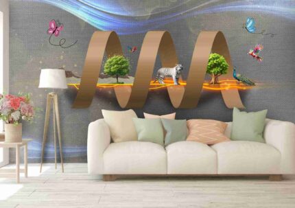 Industrial Cubic 3D Wall Mural