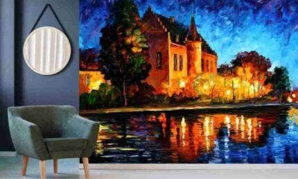 Riverside Evening Architecture Mural