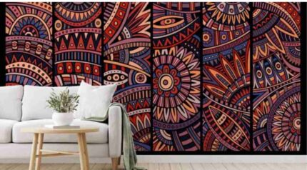 Geometric Mandala Fusion Color Wall