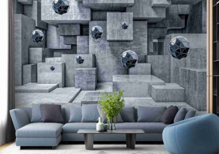 Tropical Geometric Accent Wall