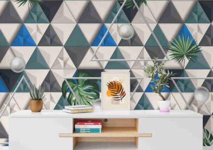 Modern Triangle Geometric Accent Wall
