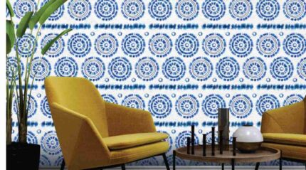 Blue Mandala Tile Pattern