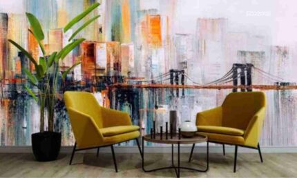 Abstract Urban Skyline Wall Mural