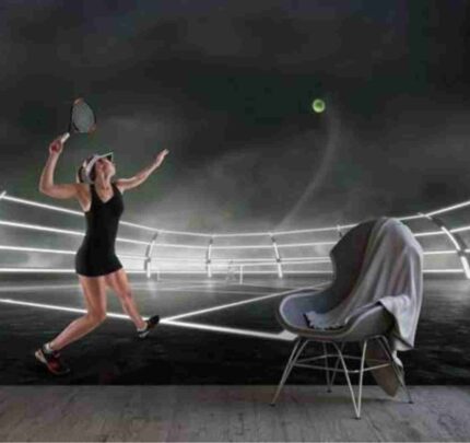Futuristic Tennis Arena Wall