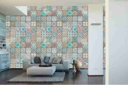 Pastel Mosaic Tile Fusion Wall