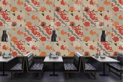 Warm Retro Pixel Pattern Wall