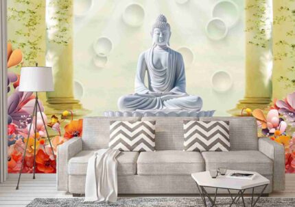 White Buddha Temple Serenity Wall