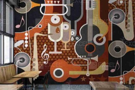 Jazz & Music Abstract Mural