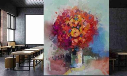 Abstract Floral Vase Art