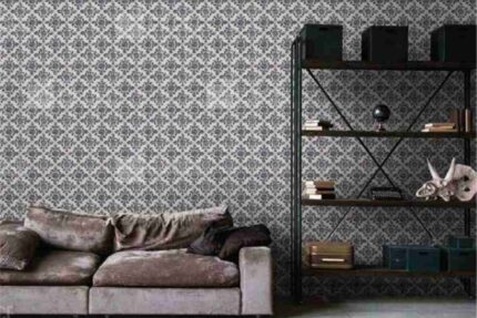 Monochrome Floral Pattern Wall