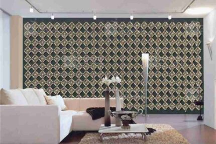 Royal Emerald Lattice Pattern Wall