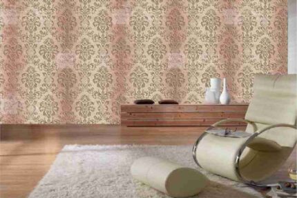 Classic Beige Damask Elegance Wall