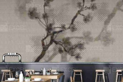 Monochrome Nature Sketch Wall