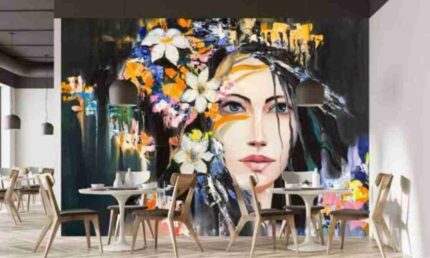 Floral Artistic Face Mural