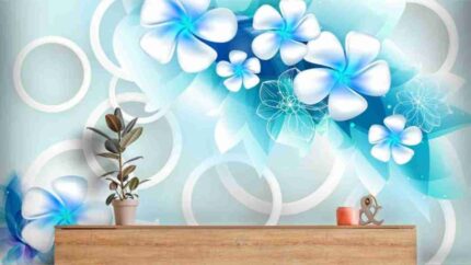 Blue Floral Geometry