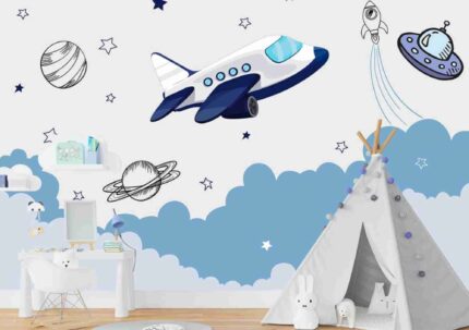 Sky Adventure Kids Room Wallpaper