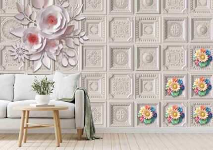 Ornate Embossed Floral Wall Panel