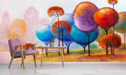 Colorful Dreamy Tree Landscape