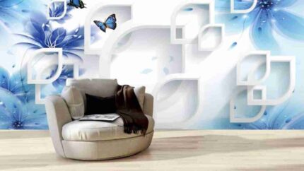 Blue Butterfly Floral